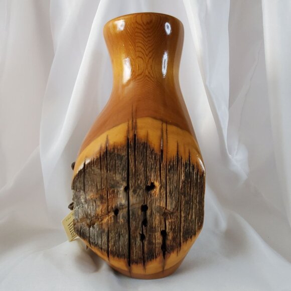 Boundry Line Rustic Handcrafted Wood Fence Post Vase 9" Dixie Wajdic, Montana - Picture 11 of 13